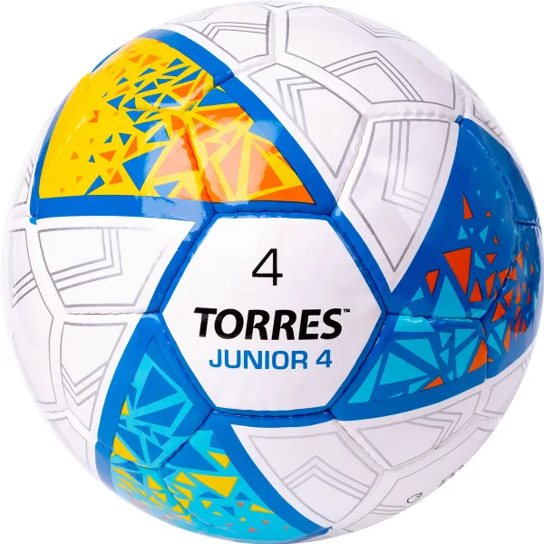 Мяч футб. TORRES Junior-4, F323804, р.4,глянц.ПУ, 4 сл, 32п, руч.сш, бел-жел-гол за 2&nbsp;070.60 ₽ в Иркутске