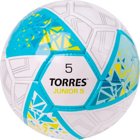 Мяч футб. TORRES Junior-5, F323805, р.5,глянц.ПУ,4 сл,32 п, руч.сш,бел-бирюзовый за 2&nbsp;070.60 ₽ купить в Иркутске