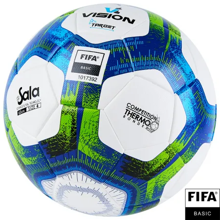 Мяч футзал. VISION Target, FS324094, FIFA Basic, р.4, 32 п. PU, 3 подкл.сл, термосшивка, бело-синий за 3&nbsp;519 ₽ купить в Иркутске