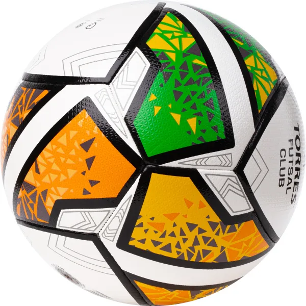 Мяч футзал. TORRES Futsal Club, FS323764, р.4, 10 пан. ПУ, 4 под. сл, гибрид. сш. бело-зел-оранж за 2&nbsp;264.40 ₽ в Иркутске