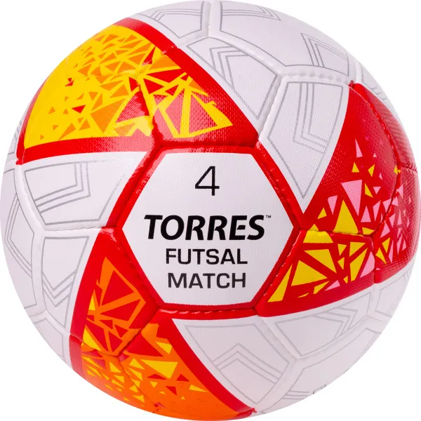 Мяч футзал. TORRES Futsal Match, FS323774, р.4, 32 панели. ПУ,4 подкл.слоя,ручн.сш,бело-крас-жёлт за 2&nbsp;454.80 ₽ в Иркутске